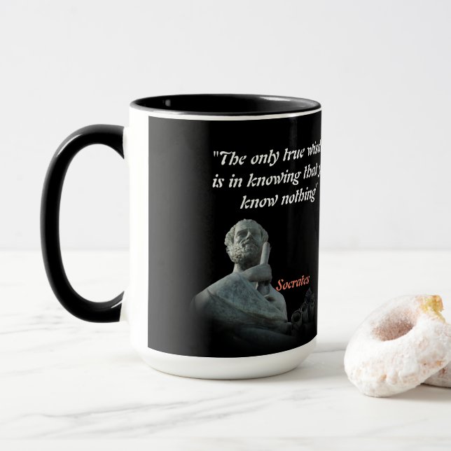 Mug Citation De Socrate Sur La Sagesse (Avec donut)