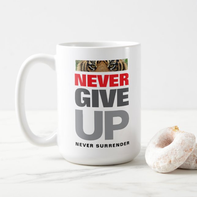 Mug Citation de succès ne jamais abandonner jamais aba (Avec donut)