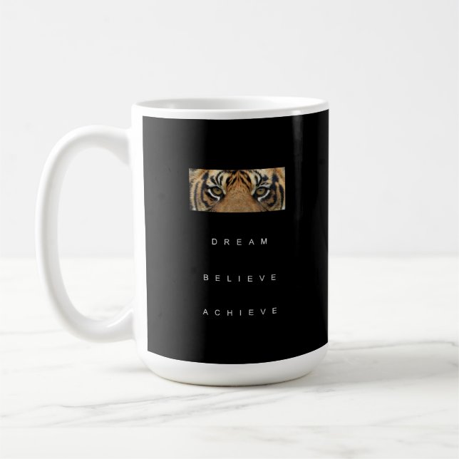 Mug Citation de succès Tiger Modèle Dream Croire attei (Gauche)