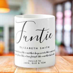 Mug Citation de Tante Amusante Script Funtie Girly