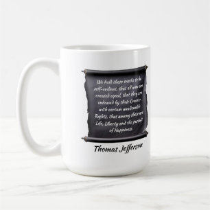 Mug citation de Thomas Jefferson poursuite du bonheur