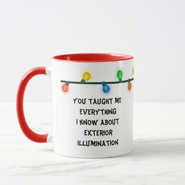 Mug Citation de vacances de Noël Lumières de Noël (Gauche)