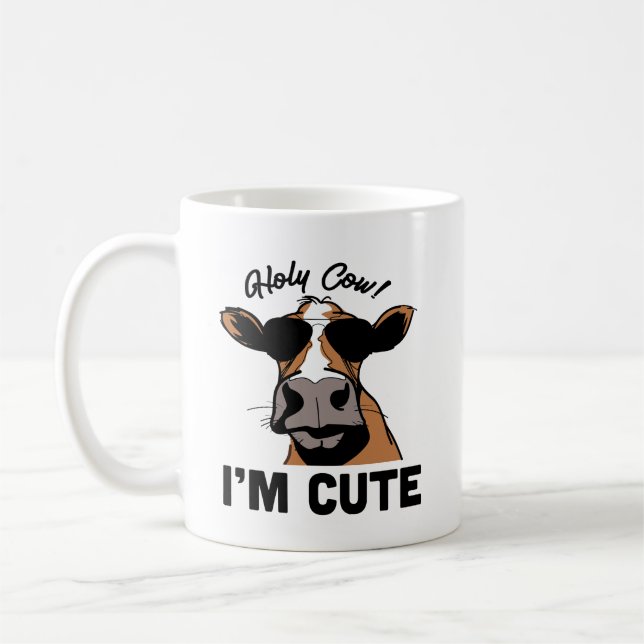 Mug Citation de vache : Holy Cow, I'm Cute (Gauche)