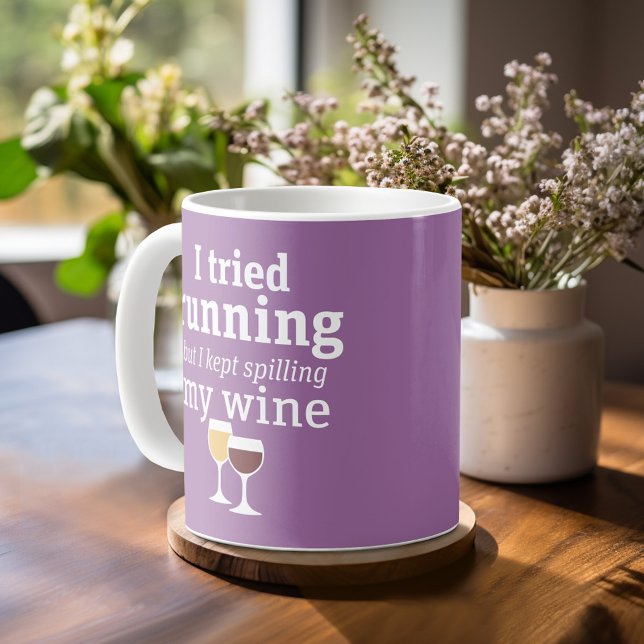 Mug Citation de vin amusant - j'ai essayé de courir -  (Funny Wine Coffee mug)