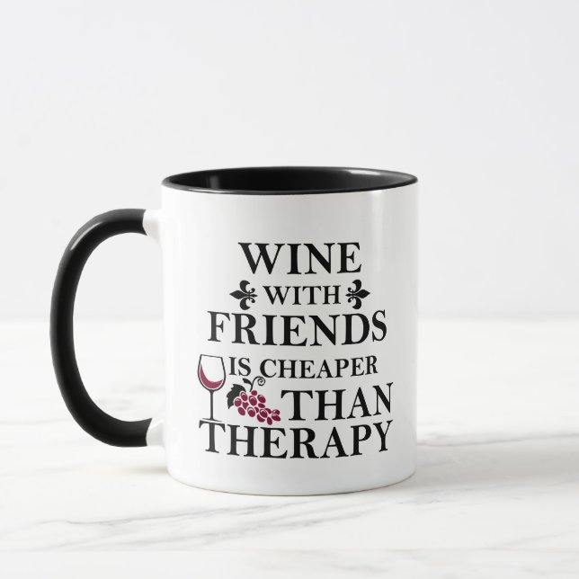 Mug citation de vin drôle pour amis étudiants (Gauche)