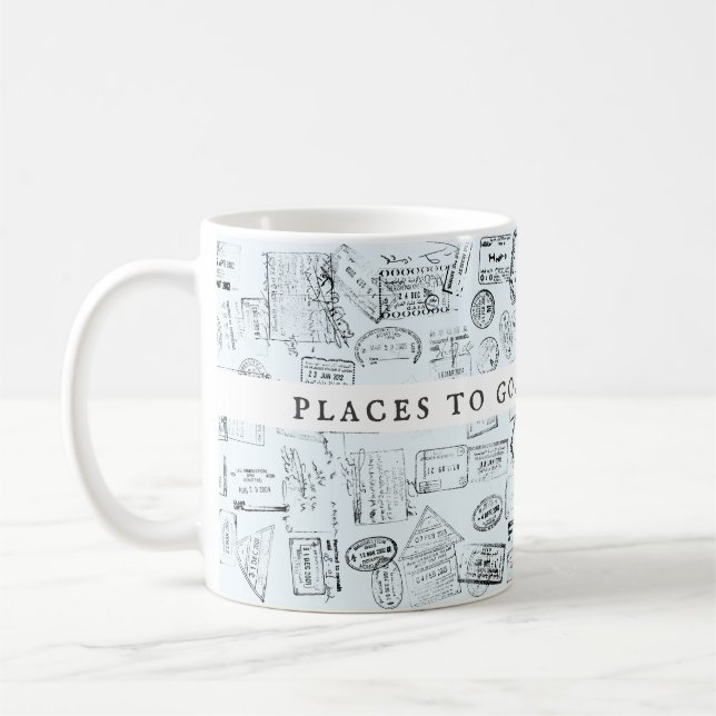 Mug Citation de voyage des timbres de passeport de Wan (Gauche)