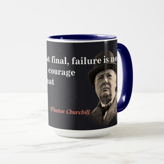 Mug Citation De Winston Churchill Sur Le Courage (Devant droit)