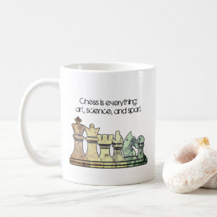 Mug Citation d'échecs retro en rangée