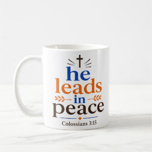 Mug Citation d'encouragement chrétien Il Mène Dans La