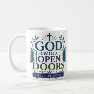 Mug Citation d'encouragement spirituel Dieu Ouvrira le