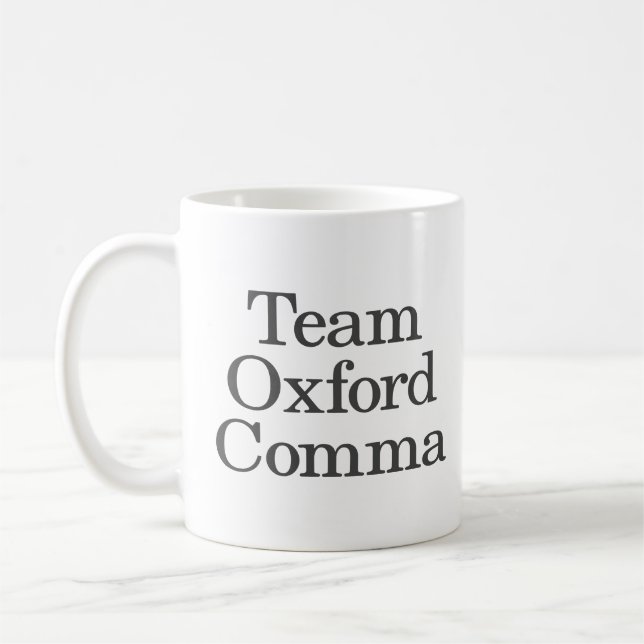 Mug Citation d'Humour de grammaire drôle Équipe Oxford (Gauche)