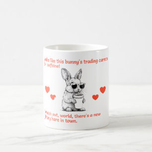 Mug Citation drôle de lapin amateur de caféine