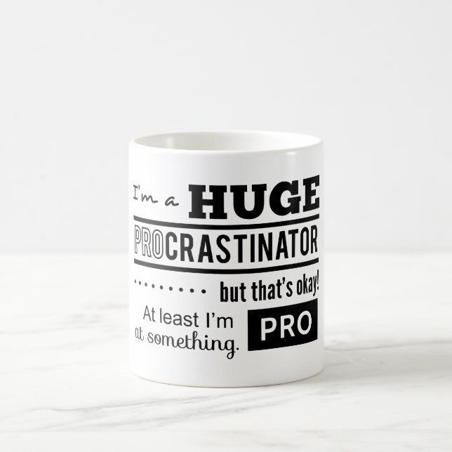 Mug Citation drôle de procrastinateur (Centre)