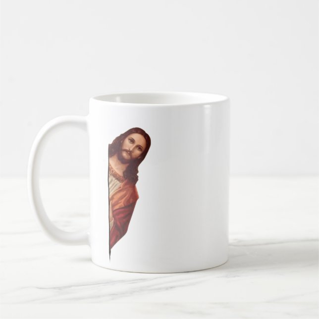 Mug Citation drôle Jésus mème J'ai vu ce chrétien (Gauche)