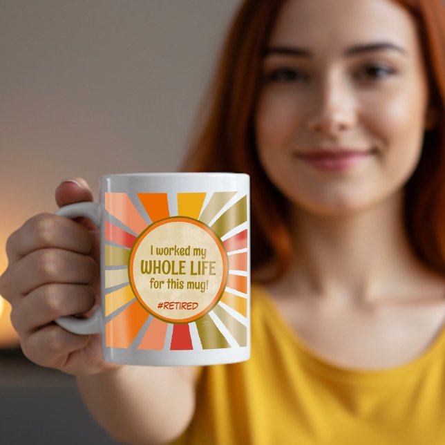 Mug Citation Drôle Retraite Colorée Moderne Design (Créateur téléchargé)