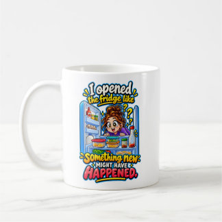 Mug Citation drôle sur la nourriture en ouvrant le fri