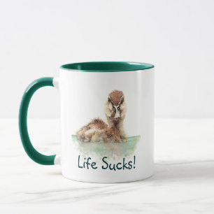 Mug Citation Drôle, Vie Suceuse, Canard En Colère, Ois
