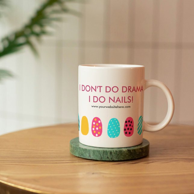 Mug Citation du salon à ongles Turquoises rose Fille (Modern Girly Nail Mug)