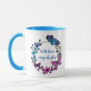 Mug Citation et nom faits sur commande de papillon et