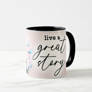 Mug Citation florale inspirante/positive avec envelopp