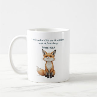 Mug Citation Inspirante Chrétienne Psaume 105:4 Renard