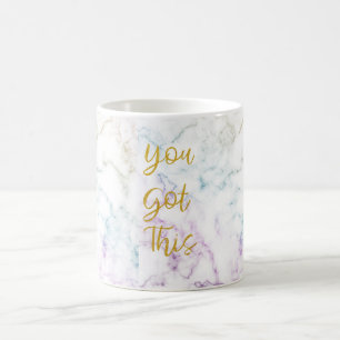 Mug Citation inspirante en marbre coloré que vous avez