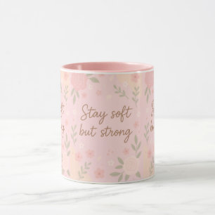 Mug Citation Inspirante Rose Florale – Restez Douce