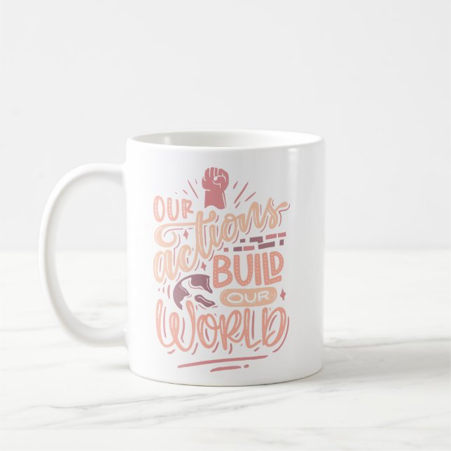 Mug Citation Inspirante simple Douce Coral rose (Gauche)