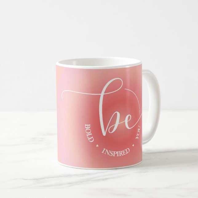 Mug Citation Inspiration moderne Orange Be Bold (Devant droit)