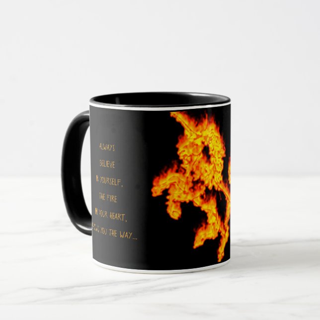 Mug Citation Inspirationnelle Croire Fire Unicorn Flam (Devant gauche)