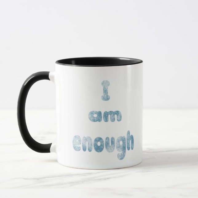 Mug Citation « Je suis suffisant » en police arrondie  (Gauche)