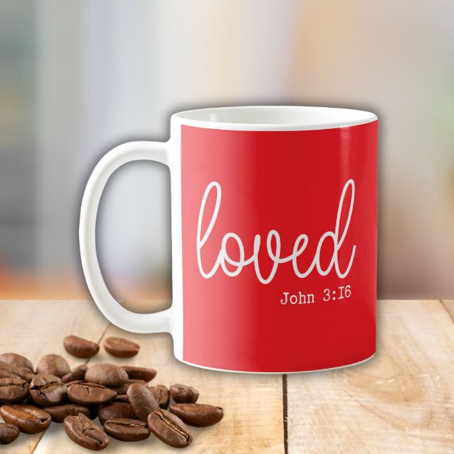 Mug Citation minimaliste de Red Love Faith (Créateur téléchargé)