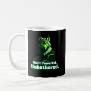Mug Citation Minimaliste Loup Puissant et Serein