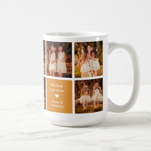 Mug Citation modifiable 8 Photos Fête des mères Orange (Droite)