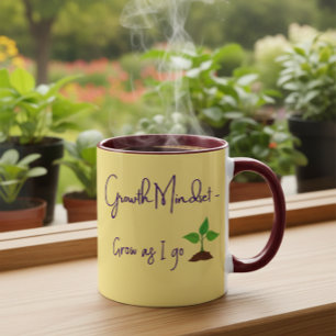 Mug Citation motivante de mentalité de croissance posi