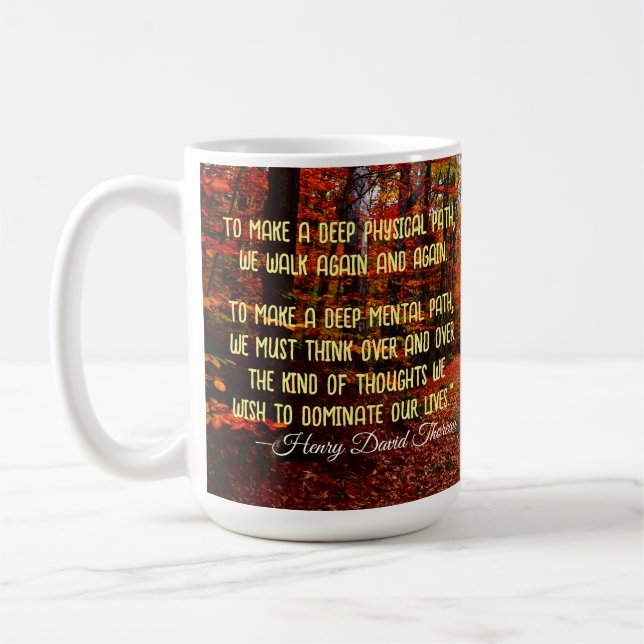 Mug Citation Motivationnelle Orange Automne Woods Rand (Gauche)