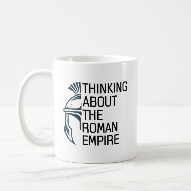 Mug Citation Penser à propos de l'Empire romain Casque (Gauche)