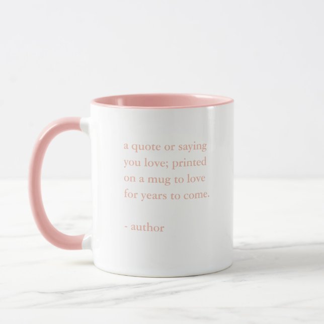 Mug Citation personnalisée rose (Gauche)