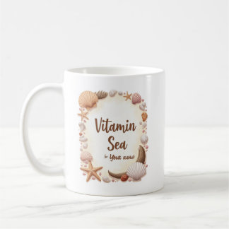 Mug Citation personnalisée « Vitamin Sea » avec nom