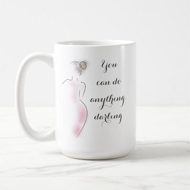 Mug Citation Positive Silhouette féminine Motivation M (Gauche)