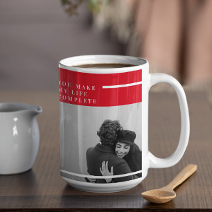 Mug Citation romantique et photo   Cadeau Valentines