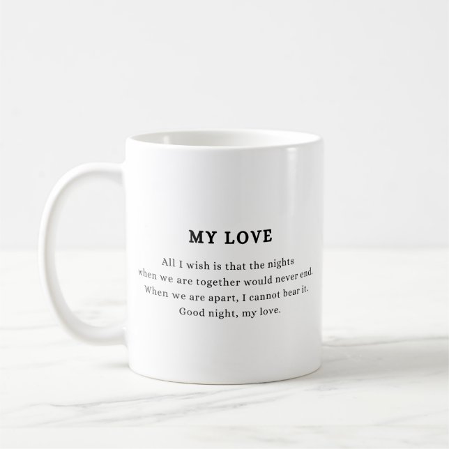 Mug Citation simple "My Love" Valentine (Gauche)