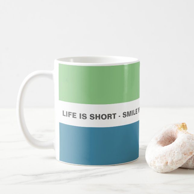 Mug Citation sur la vie de Smile Fun Modern (Avec donut)
