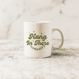 Mug Citation 'Tenir le Coup' Fleurie Verte Rétro