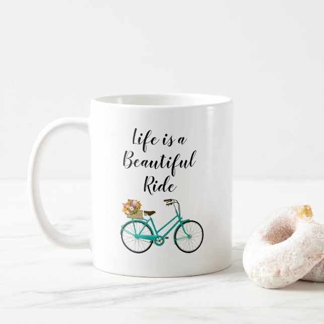 Mug Citation vintage Bicycle Belle illustration (Avec donut)