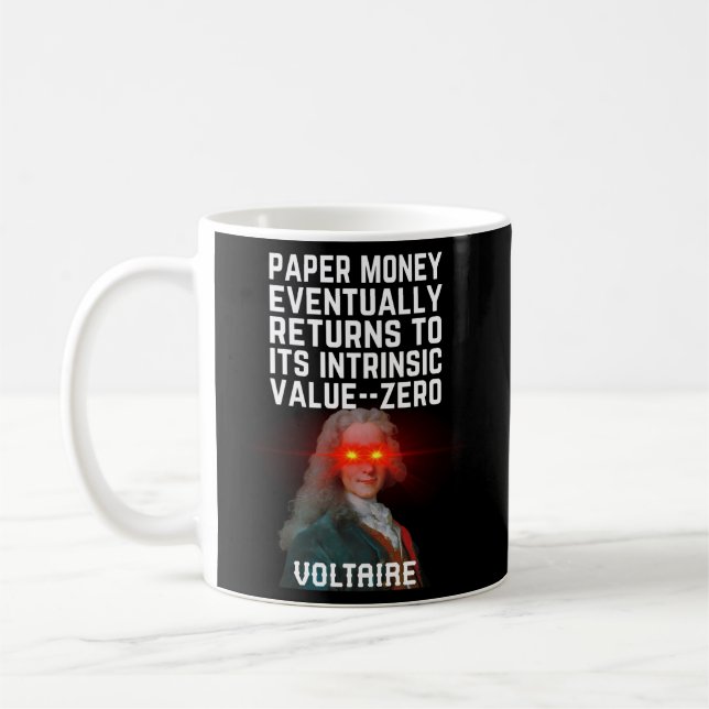 Mug Citation Voltaire Fiat Papier Rendement Intrinsèqu (Gauche)