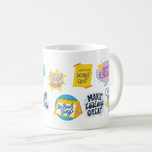 Mug Citations de bulle de sagesse colorée (Devant droit)