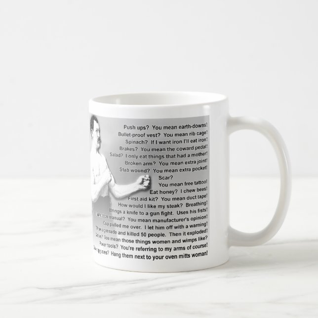 Mug Citations excessivement viriles d'homme indiquant (Droite)