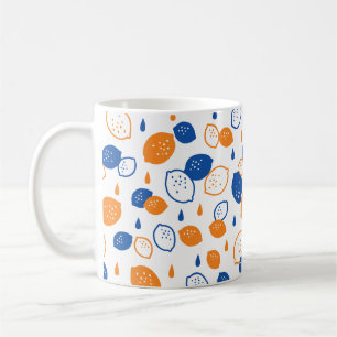Mug Citron bleu et orange Motif Jouer sur le thème des