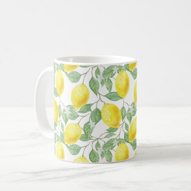 Mug Citron d'aquarelle (Devant gauche)